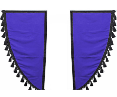 Boky ozdobné modré / třásně černé new